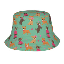 Load image into Gallery viewer, Charming Chihuahuas in Sweet Style Bucket Hat-Hats &amp; Caps-Accessories,Chihuahua,Dog Dad Gifts,Dog Mom Gifts,Hats-Mint Green-One Size-1