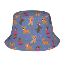 Load image into Gallery viewer, Charming Chihuahuas in Sweet Style Bucket Hat-Hats &amp; Caps-Accessories,Chihuahua,Dog Dad Gifts,Dog Mom Gifts,Hats-Slate Blue-One Size-33