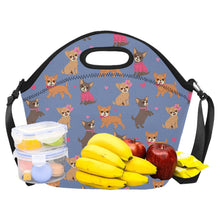Load image into Gallery viewer, Charming Chihuahuas in Sweet Style Neoprene Lunch Bag-21