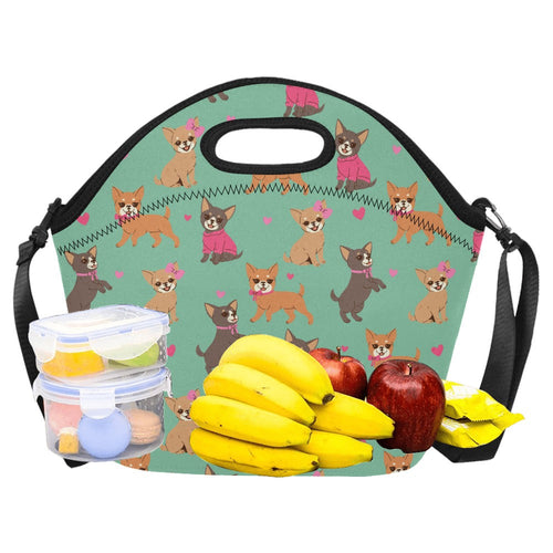 Charming Chihuahuas in Sweet Style Neoprene Lunch Bag-22