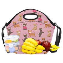 Load image into Gallery viewer, Charming Chihuahuas in Sweet Style Neoprene Lunch Bag-18