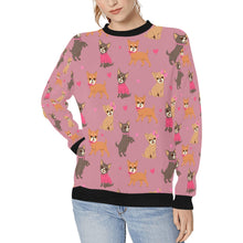 Load image into Gallery viewer, Charming Chihuahuas in Sweet Style Sweatshirt for Women-Dusty Pink-XS-6