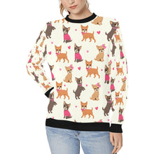 Load image into Gallery viewer, Charming Chihuahuas in Sweet Style Sweatshirt for Women-Ivory White-XS-1