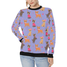 Load image into Gallery viewer, Charming Chihuahuas in Sweet Style Sweatshirt for Women-Lavender Purple-XS-22