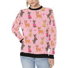 Load image into Gallery viewer, Charming Chihuahuas in Sweet Style Sweatshirt for Women-Light Pink-XS-3