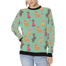 Load image into Gallery viewer, Charming Chihuahuas in Sweet Style Sweatshirt for Women-Mint Green-XS-20