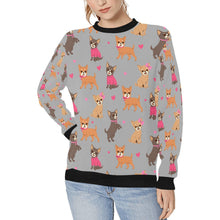 Load image into Gallery viewer, Charming Chihuahuas in Sweet Style Sweatshirt for Women-Parisian Gray-XS-28