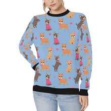 Load image into Gallery viewer, Charming Chihuahuas in Sweet Style Sweatshirt for Women-Sky Blue-XS-12