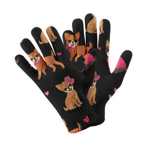 Charming Chihuahuas in Sweet Style Touch Screen Gloves-Accessories-Accessories, Dog Dad Gifts, Dog Mom Gifts, Gloves-12