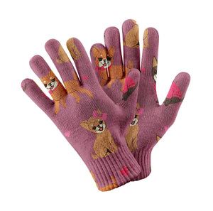 Charming Chihuahuas in Sweet Style Touch Screen Gloves-Accessories-Accessories, Dog Dad Gifts, Dog Mom Gifts, Gloves-6