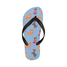 Load image into Gallery viewer, Charming Chihuahuas in Sweet Style Unisex Slippers-Footwear-Accessories, Chihuahua, Dog Mom Gifts, Slippers-Sky Blue-S-18