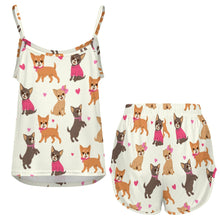 Load image into Gallery viewer, Charming Chihuahuas in Sweet Style Women's Cami and Shorts Pajama Set-19