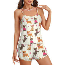 Load image into Gallery viewer, Charming Chihuahuas in Sweet Style Women's Cami and Shorts Pajama Set-21