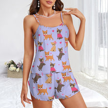 Load image into Gallery viewer, Charming Chihuahuas in Sweet Style Women's Cami and Shorts Pajama Set-4