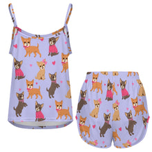 Load image into Gallery viewer, Charming Chihuahuas in Sweet Style Women's Cami and Shorts Pajama Set-7