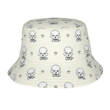Charming Poodle Puppy Bucket Hat Ivory White One Size 360x