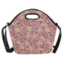 Load image into Gallery viewer, Charming Pugs in Bloom Neoprene Lunch Bag-12