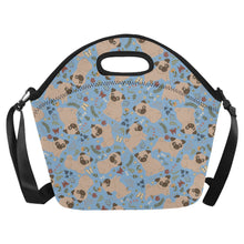 Load image into Gallery viewer, Charming Pugs in Bloom Neoprene Lunch Bag-17