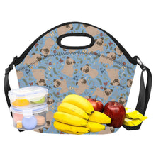 Load image into Gallery viewer, Charming Pugs in Bloom Neoprene Lunch Bag-18