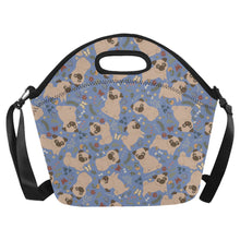 Load image into Gallery viewer, Charming Pugs in Bloom Neoprene Lunch Bag-21