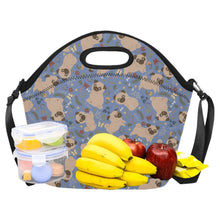 Load image into Gallery viewer, Charming Pugs in Bloom Neoprene Lunch Bag-23