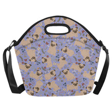 Load image into Gallery viewer, Charming Pugs in Bloom Neoprene Lunch Bag-32