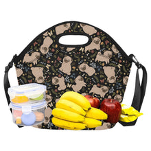 Load image into Gallery viewer, Charming Pugs in Bloom Neoprene Lunch Bag-44