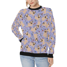 Load image into Gallery viewer, Charming Pugs in Bloom Sweatshirt for Women-Apparel-Apparel, Dog Mom Gifts, Pug, Sweatshirt-Lavender Purple-S-8