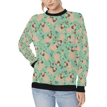 Load image into Gallery viewer, Charming Pugs in Bloom Sweatshirt for Women-Apparel-Apparel, Dog Mom Gifts, Pug, Sweatshirt-Mint Green-S-6