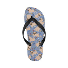 Load image into Gallery viewer, Charming Pugs in Bloom Unisex Slippers-12