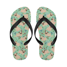 Load image into Gallery viewer, Charming Pugs in Bloom Unisex Slippers-26