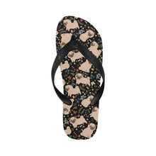 Load image into Gallery viewer, Charming Pugs in Bloom Unisex Slippers-27