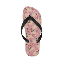 Load image into Gallery viewer, Charming Pugs in Bloom Unisex Slippers-7