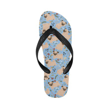 Load image into Gallery viewer, Charming Pugs in Bloom Unisex Slippers-9