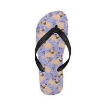 Load image into Gallery viewer, Charming Pugs in Bloom Unisex Slippers-CornflowerBlue_1-S-20