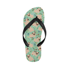 Load image into Gallery viewer, Charming Pugs in Bloom Unisex Slippers-MediumAquaMarine-S-17