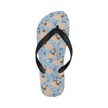 Load image into Gallery viewer, Charming Pugs in Bloom Unisex Slippers-LightSkyBlue-S-8