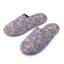 Load image into Gallery viewer, Charming Pugs in Bloom Women's Cotton Mop Slippers-10