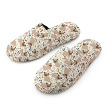 Load image into Gallery viewer, Charming Pugs in Bloom Women's Cotton Mop Slippers-13