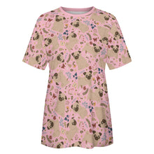 Load image into Gallery viewer, Charming Pugs in Bloom Women&#39;s Cotton T-Shirt-Apparel--7