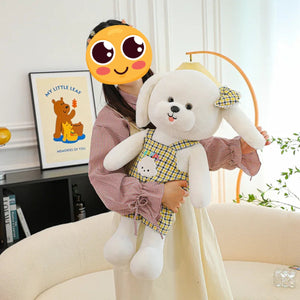 Checkered Jumpsuit Bichon Frise Stuffed Animal Plush Toys-20