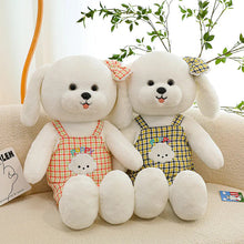 Load image into Gallery viewer, Checkered Jumpsuit Bichon Frise Stuffed Animal Plush Toys-2