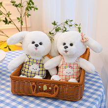 Load image into Gallery viewer, Checkered Jumpsuit Bichon Frise Stuffed Animal Plush Toys-3