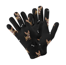 Load image into Gallery viewer, Cheeky Chihuahua Delight Touch Screen Gloves-Accessories-Accessories,Dog Dad Gifts,Dog Mom Gifts,Gloves-Black-5