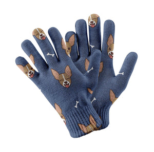 Cheeky Chihuahua Touch Screen Gloves-Accessories-Accessories, Dog Dad Gifts, Dog Mom Gifts, Gloves-Navy-3