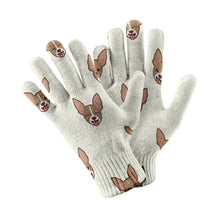 Load image into Gallery viewer, Cheeky Chihuahua Touch Screen Gloves-Accessories-Accessories, Dog Dad Gifts, Dog Mom Gifts, Gloves-White-1