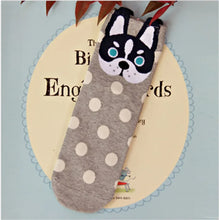 Load image into Gallery viewer, Black and White Husky Socks - Cheeky Spotty Pup - Cotton Socks-2