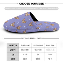 Load image into Gallery viewer, Cheeky Fawn Chihuahua Love Slippers for Women - Cheeky Fawn Chihuahua Love - Flannel-Accessories,Chihuahua,Dog Mom Gifts,Slippers-36-37_（5.5-6）-CornflowerBlue-34