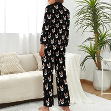 Load image into Gallery viewer, Cheeky Frenchie Smiles Pajamas Set for Women-S-Black-32