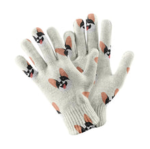 Load image into Gallery viewer, Cheeky Frenchie Smiles Touch Screen Gloves-Accessories-Accessories,Dog Dad Gifts,Dog Mom Gifts,Gloves-White-2
